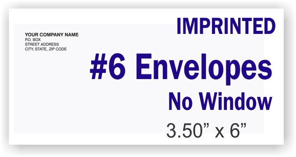 #6 White Business Envelope - NO Window 3.5" x 6"